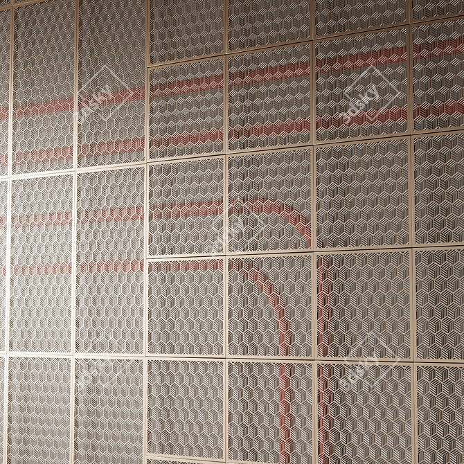 Perforated Metal Decor Panels 3D model image 2