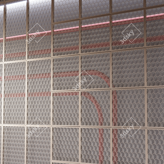 Perforated Metal Decor Panels 3D model image 4