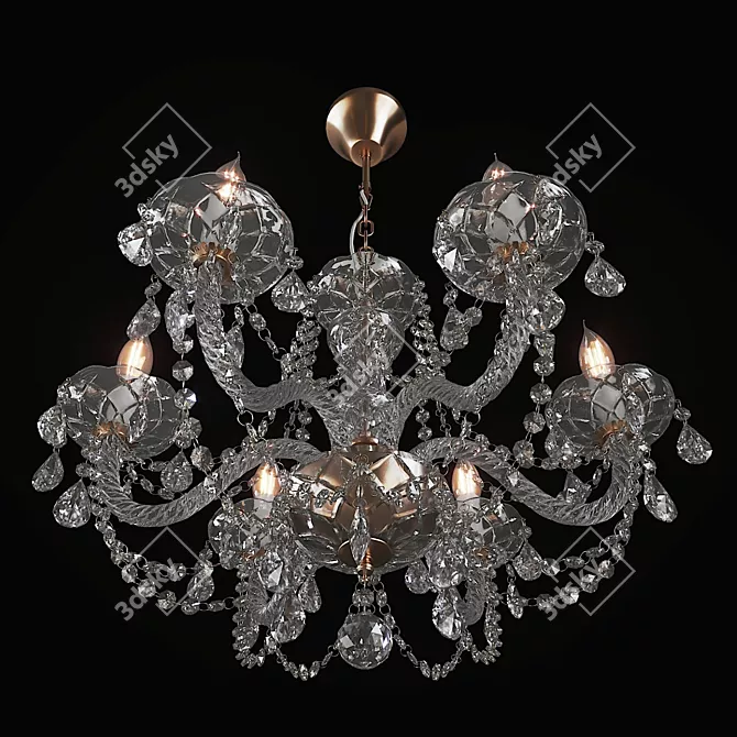 Elegant Crystal Chandelier 3D model image 2