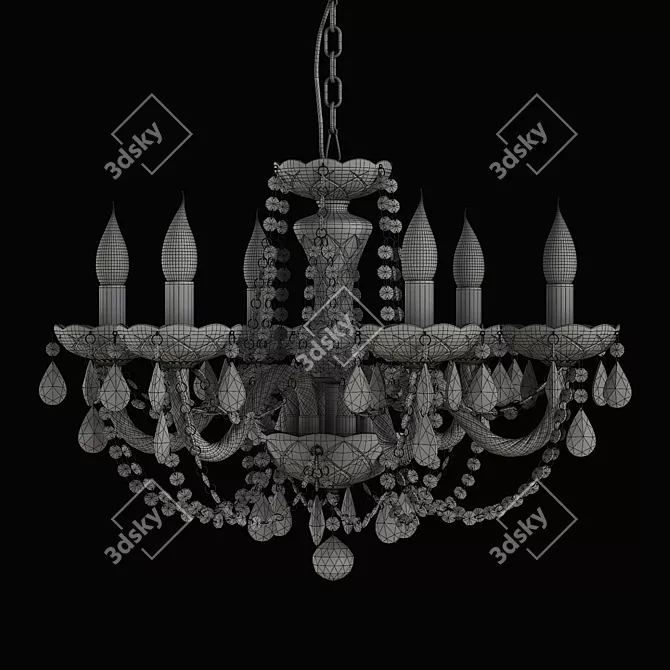 Elegant Crystal Chandelier 3D model image 5