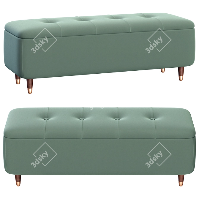 Elegant Margot Ottoman Bench 3D model image 1