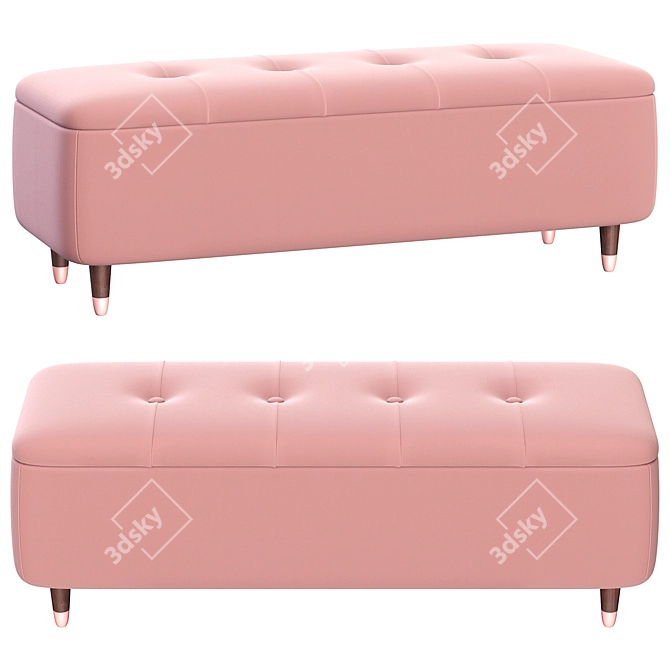 Elegant Margot Ottoman Bench 3D model image 2