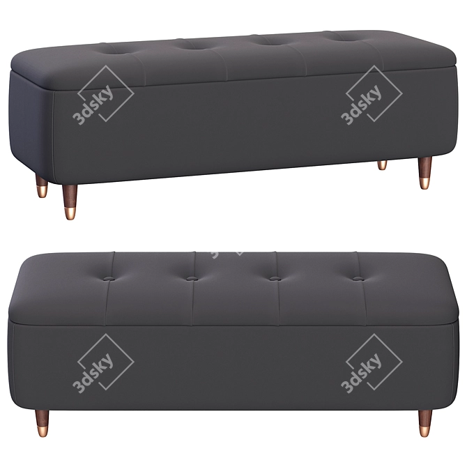 Elegant Margot Ottoman Bench 3D model image 3