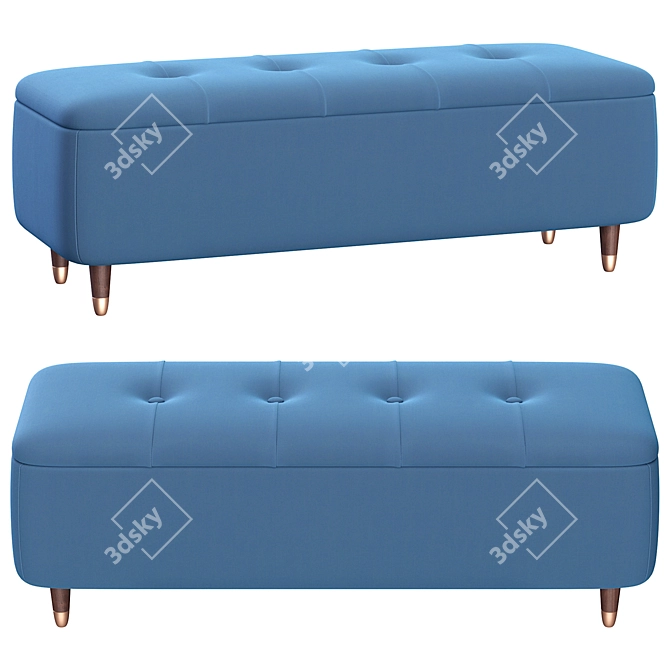 Elegant Margot Ottoman Bench 3D model image 4