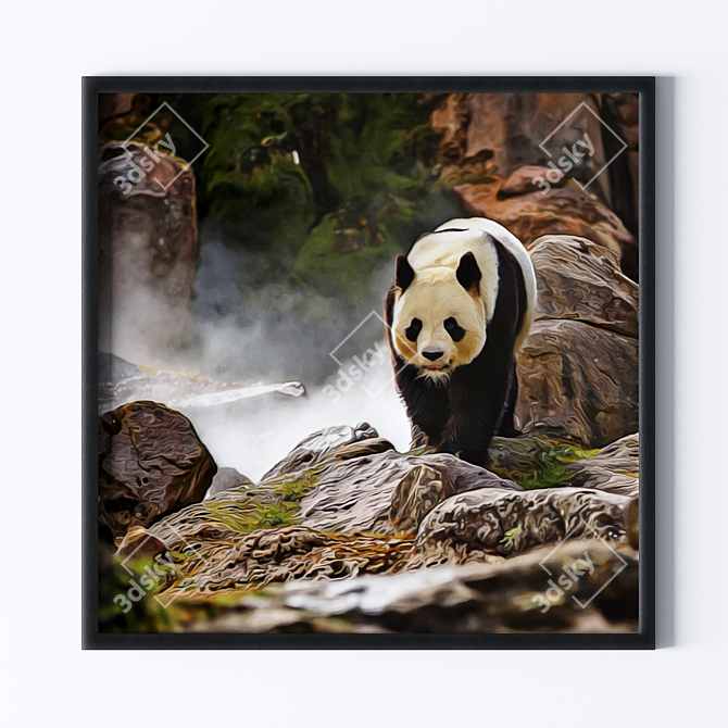 Panda Photo Frame Set | Modern Design 3D model image 3