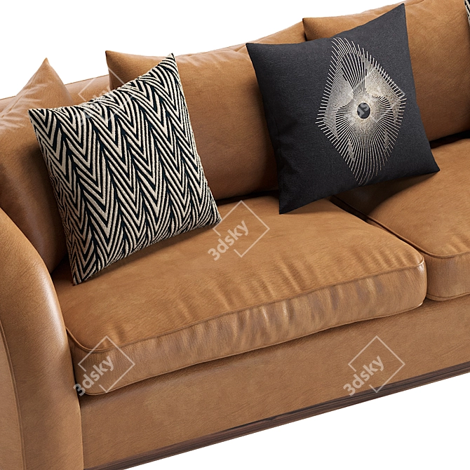 Luxury Palm Leather Sofa 3D model image 2