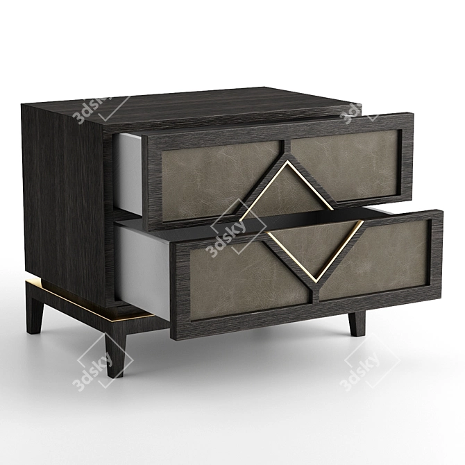 Frato Diamond Bedside Table - Elegant and Luxurious 3D model image 3