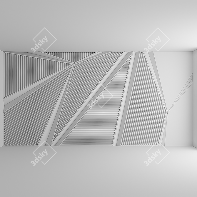 Large Angled 3D Gypsum Panels 3D model image 3