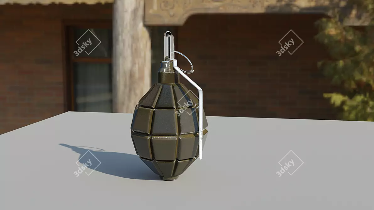 F1 Grenade Replica 3D model image 2