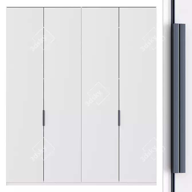 Minimalist Wardrobe: H 2850mm x L 2400mm 3D model image 1