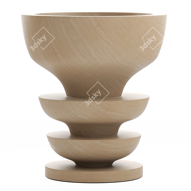 Pimar Ondulation: Italian Design Sculptural Stone Vase 3D model image 1