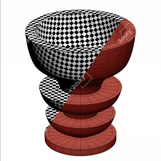 Pimar Ondulation: Italian Design Sculptural Stone Vase 3D model image 4