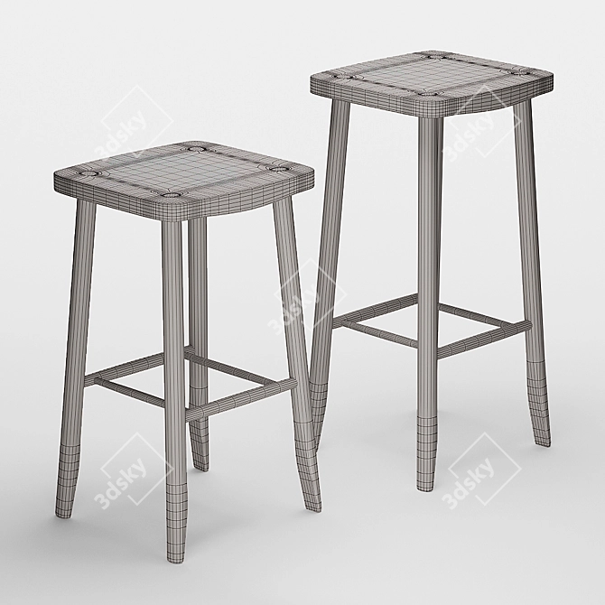 Sleek Stool: Stylish and Modern 3D model image 3