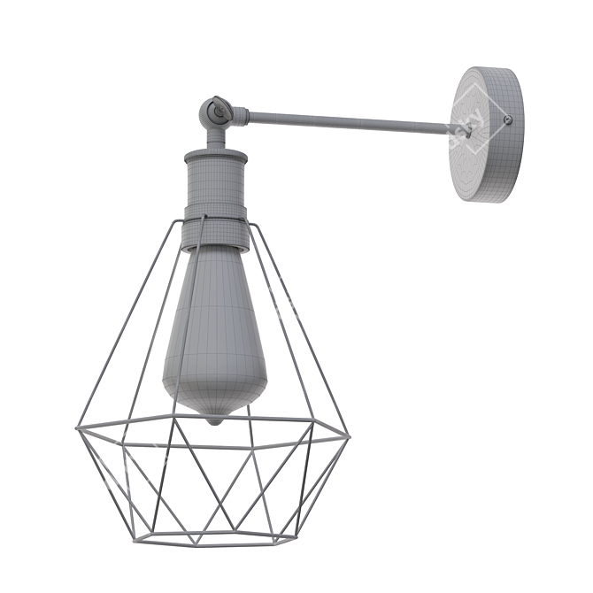 Vintage Cage Wall Lights 3D model image 2