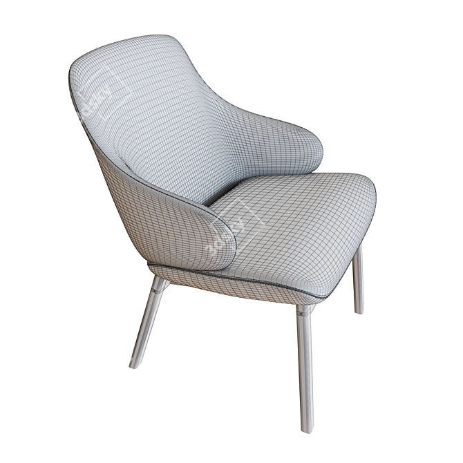 Amstelle Easy Chair: Modern Seating Solution 3D model image 6