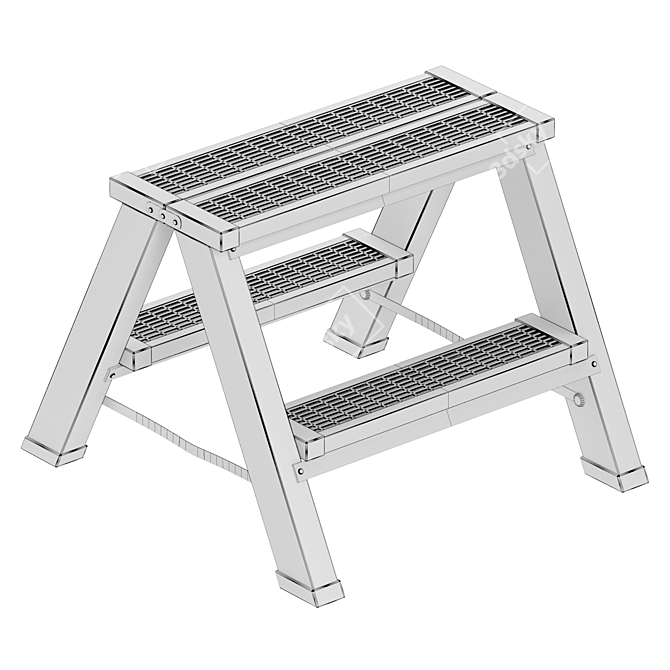 Double-Sided Steel 2-Step Stepladder 3D model image 2