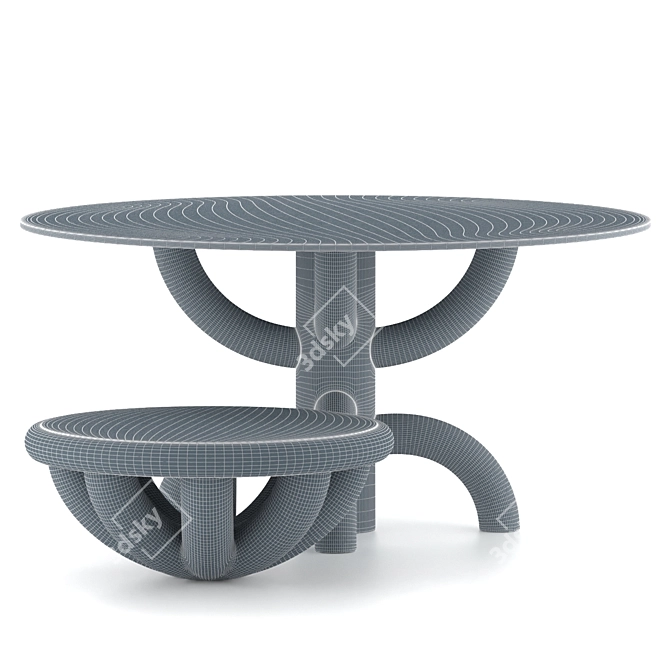 Bold Contemporary Table Set by Tolga Sencer 3D model image 4