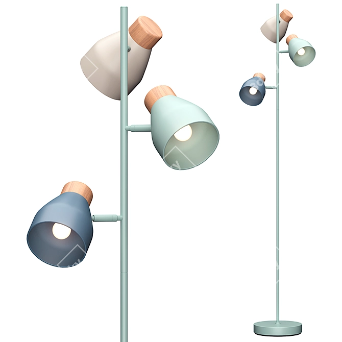 Dusk Blue Duck Egg Floor Lamp 3D model image 1