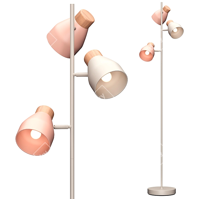 Dusk Blue Duck Egg Floor Lamp 3D model image 2