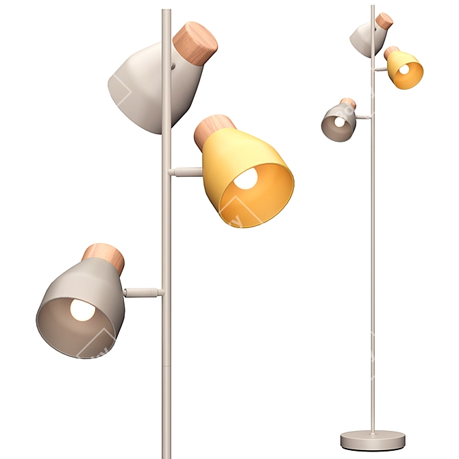 Dusk Blue Duck Egg Floor Lamp 3D model image 3