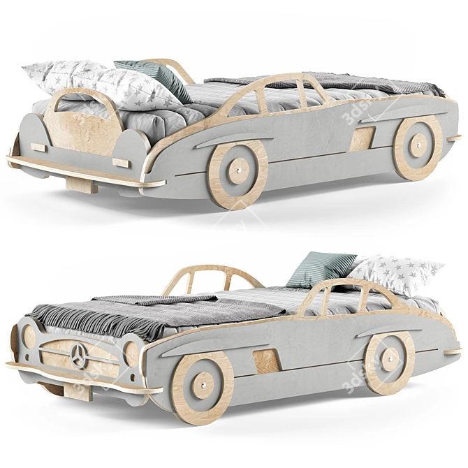 Title: WoodFamily MB 300SL Kids Car Bed 3D model image 1