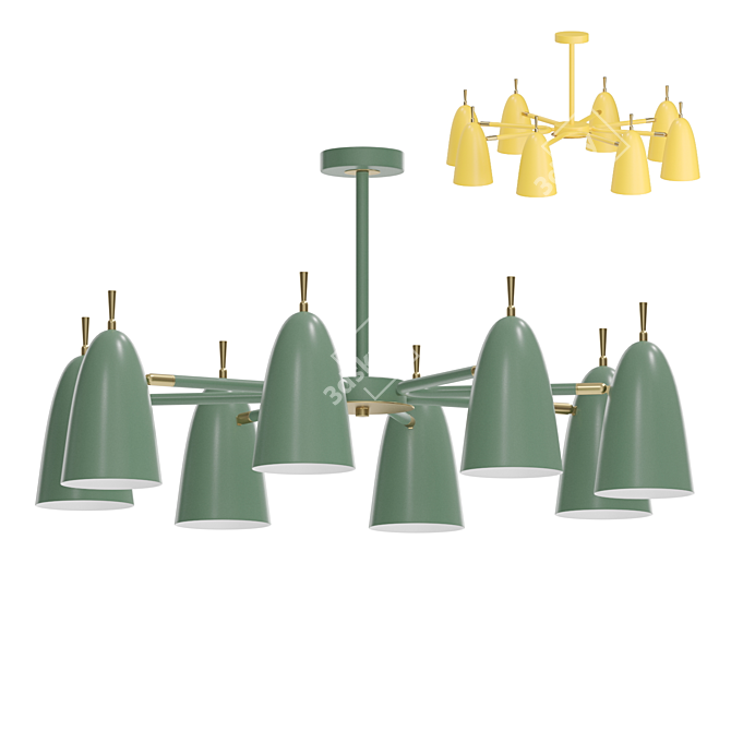 Scandinavian Style Colorful Chandelier 3D model image 1