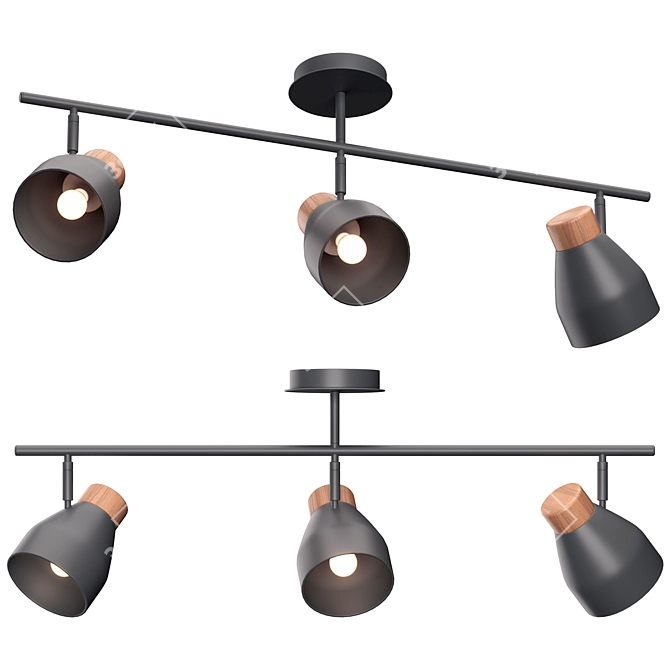 Albert Charcoal Grey Ceiling Lamp 3D model image 3