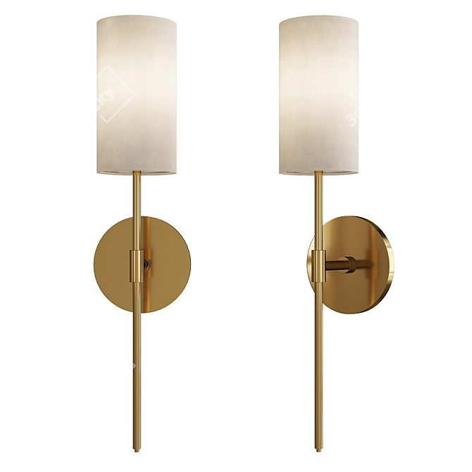 Elegant Olivia Linen Wall Sconce 3D model image 1