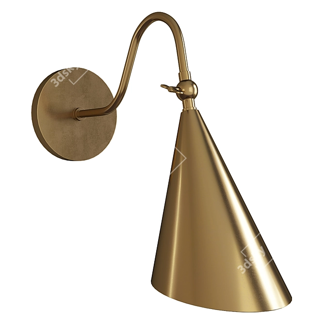 Elegant Brass Wall Sconce 3D model image 1