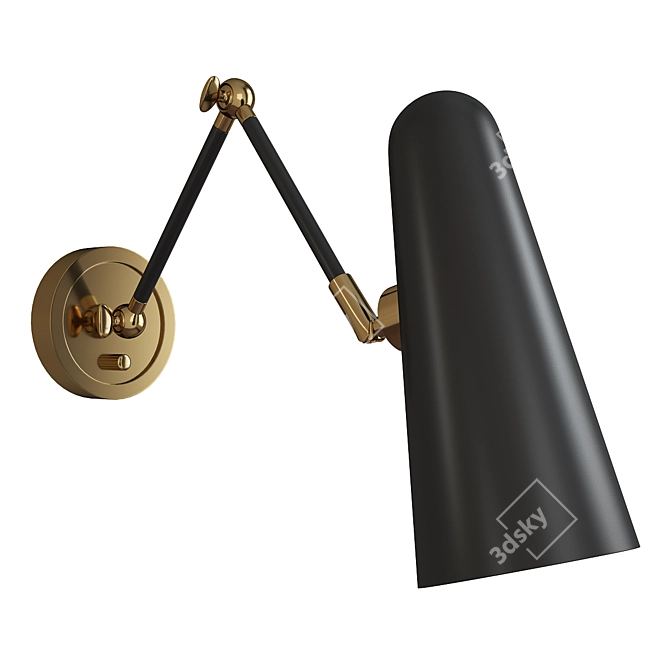 Sleek Swing Arm Sconce 3D model image 1