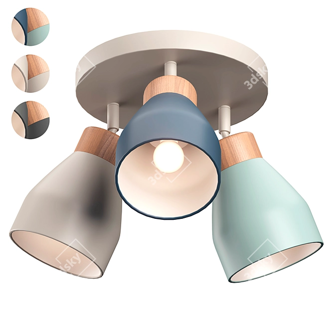 Contemporary Ceiling Lamp: Albert V2 3D model image 5