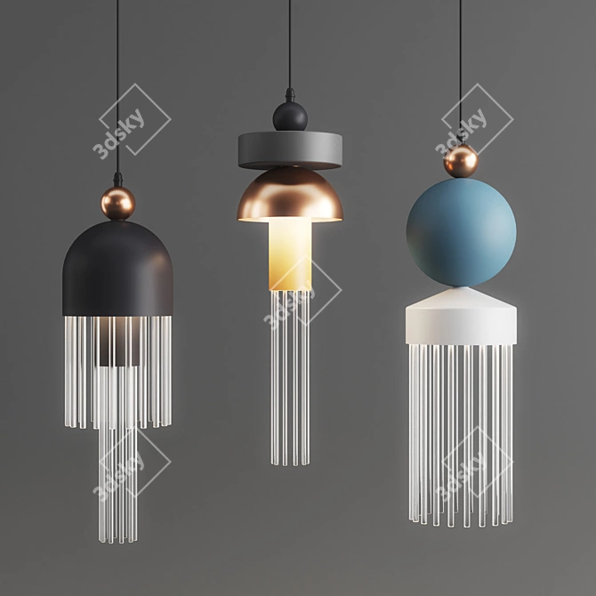 Jaxwang Pendant Lights: Style A, B, C 3D model image 1