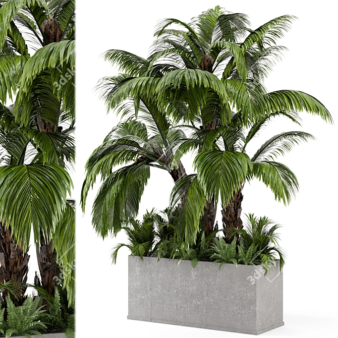  Outdoor Garden Bush and Tree Set 3D model image 1