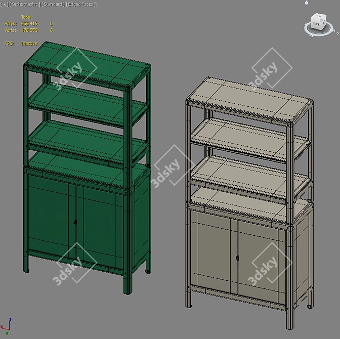 Versatile Steel Shelving Unit 3D model image 5