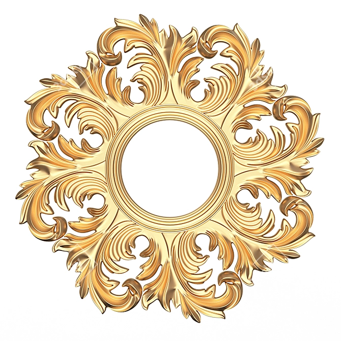 Elegant Round Mirror 3D model image 1