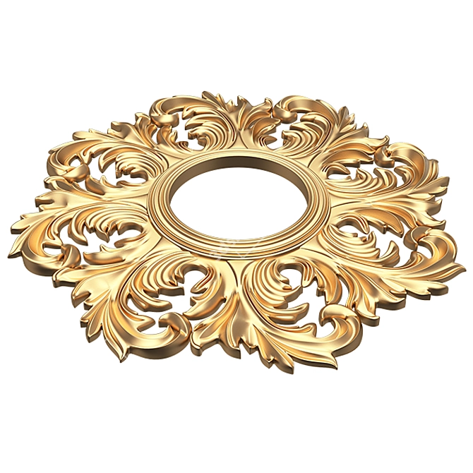 Elegant Round Mirror 3D model image 4