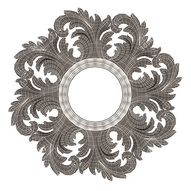 Elegant Round Mirror 3D model image 5