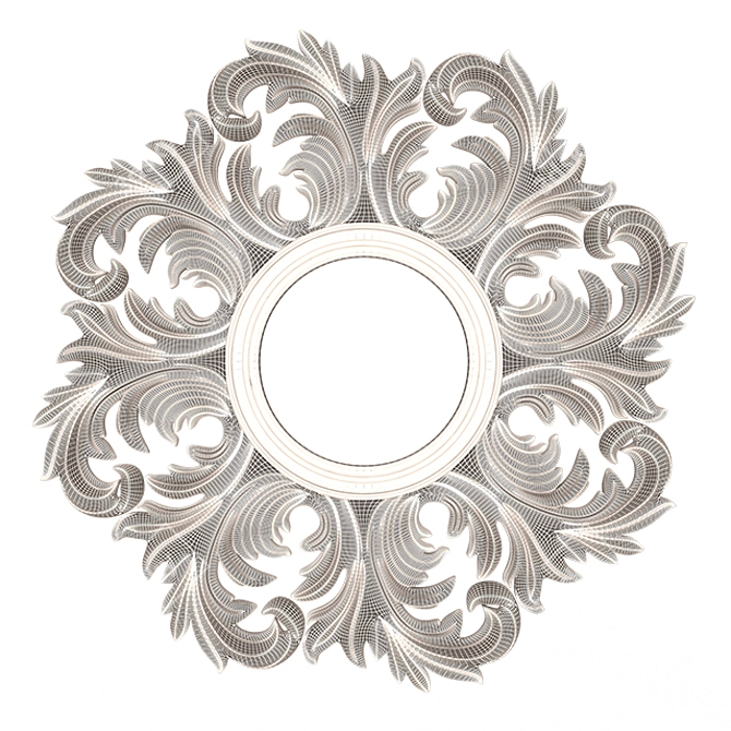 Elegant Round Mirror 3D model image 6