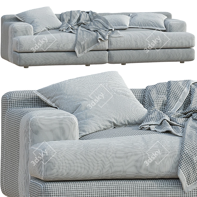 Elegant Cassina Miloe Sofa 3D model image 4