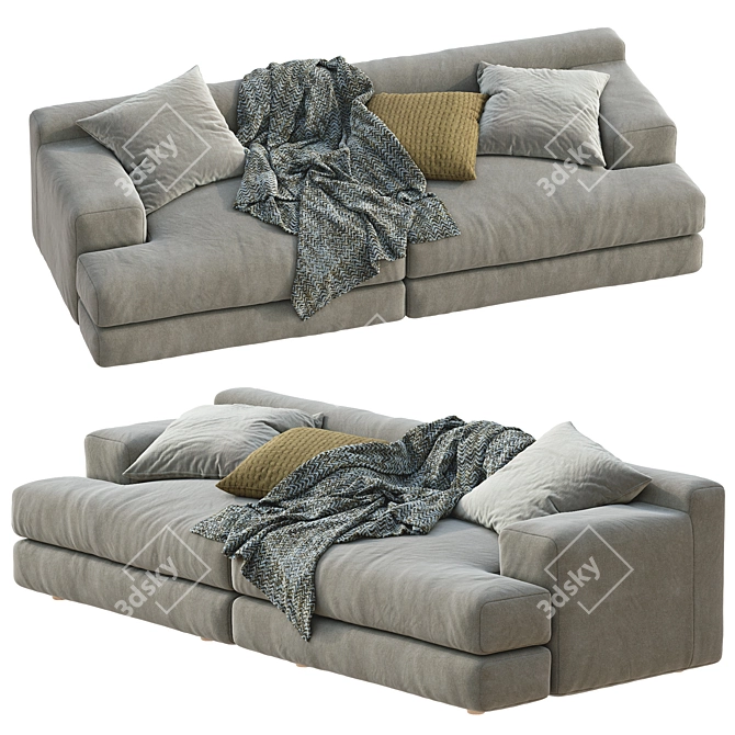 Elegant Cassina Miloe Sofa 3D model image 5