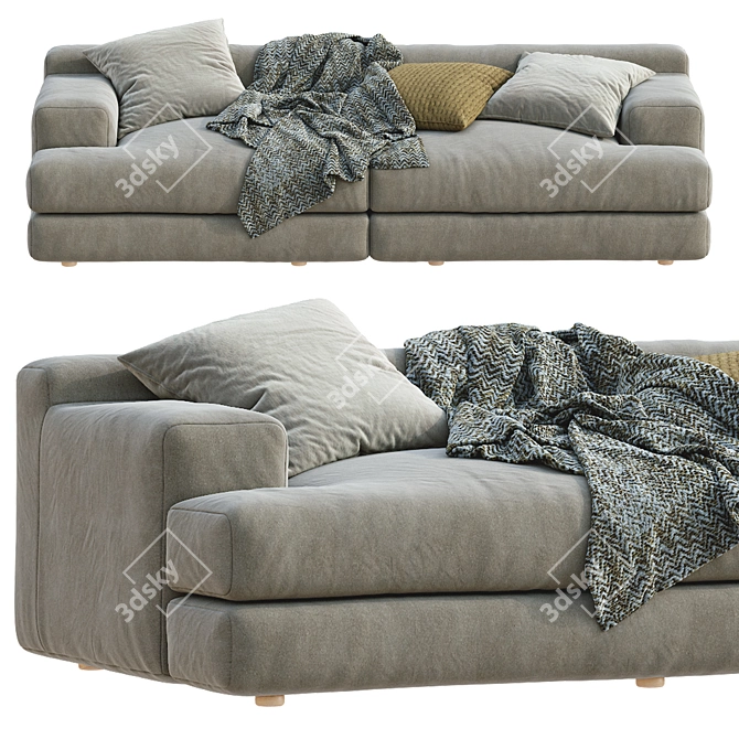 Elegant Cassina Miloe Sofa 3D model image 6