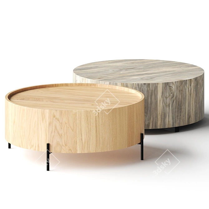 Modern Coffee Tables in Nausica & Boni Variants 3D model image 1
