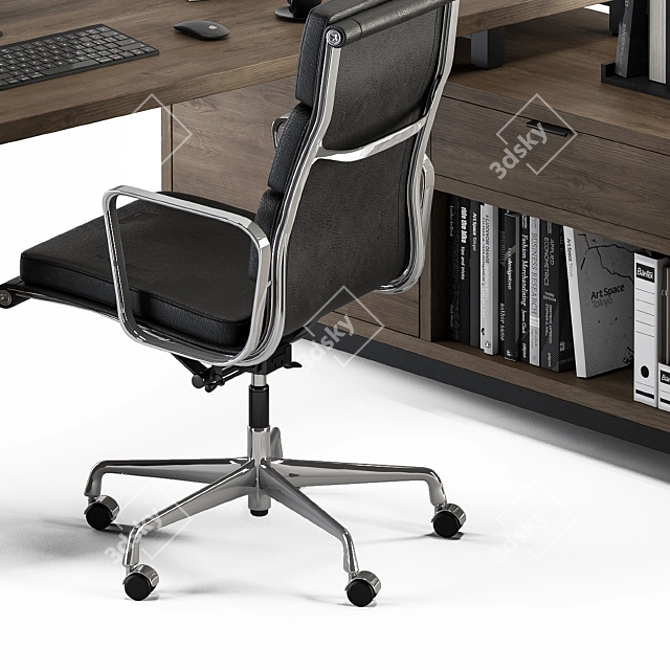 Sleek L-Type Manager Desk 3D model image 4