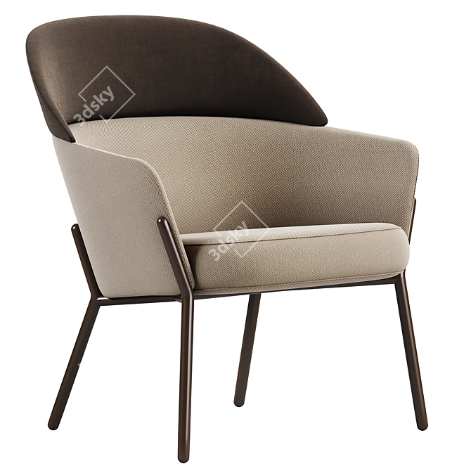 Modern Italian Wam 1570 Armchair 3D model image 1