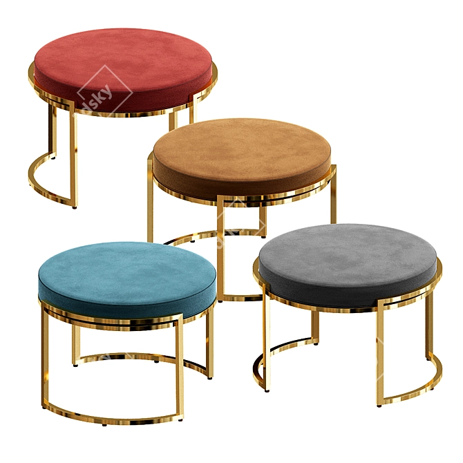 MoDRN Marni Ottoman: Sleek Design, Multiple Colors 3D model image 3