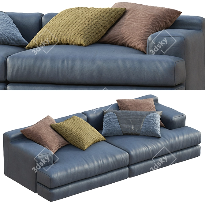 Miloe Leather Sofa by Cassina 3D model image 3