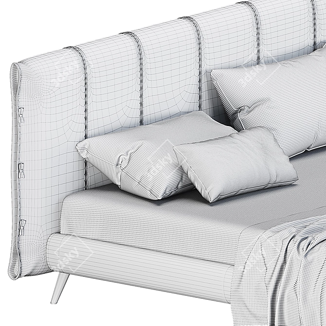 Modern BedB SL-008 - Stylish & Spacious 1800x2000mm Sleep Solution 3D model image 2