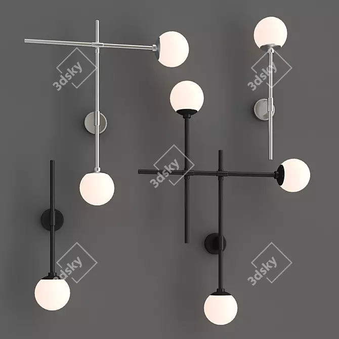 Elegant Sabon Wall Sconce 3D model image 1