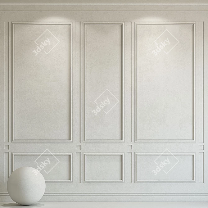 Elegant Plaster with Molding 3D model image 1