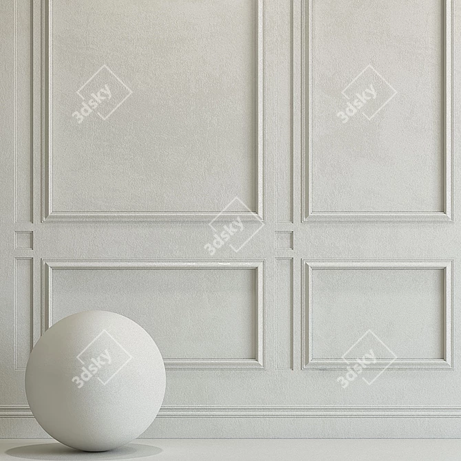 Elegant Plaster with Molding 3D model image 2